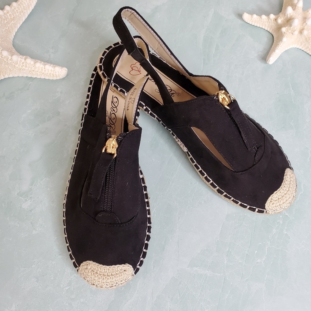 NEW Black Darlina Sling-back Espadrille - Picture 3 of 6